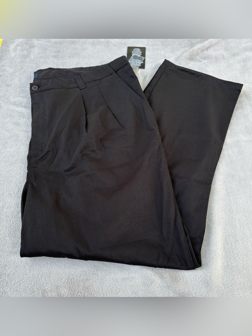 NWT New -Black King Size Big & Tall Chino Front Pleat Pants Size 50 x 40 Tall